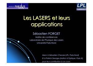 Cours complet sur les lasers et leurs applications