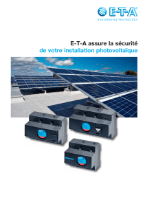 E-T-A assure la sécurité de votre installation photovoltaïque