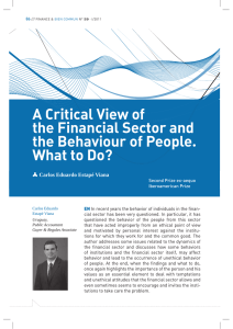 A Critical View of the Financial Sector and the Behaviour of People