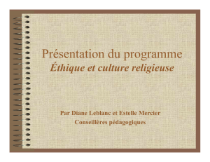 Éthique et culture religieuse - Commission scolaire de la Côte-du-Sud