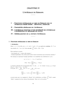 CHAPITRE IV L`intégrale de Riemann.