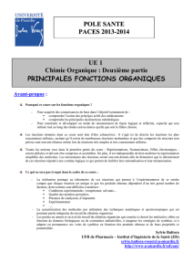 UE 1 Chimie Organique : Deuxième partie PRINCIPALES