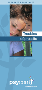 Plaquette "Troubles dépressifs"