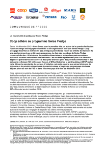Communiqué de Presse: Coop adhère au programme Swiss Pledge
