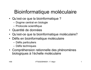 Bioinformatique moléculaire - Département d`informatique et de
