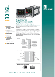 Régulateur de température/procédé Spécifications techniques