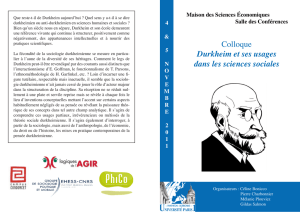 Colloque Durkheim et ses usages dans les sciences sociales