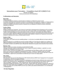 Subventions pour l`innovation – Compétition d`avril 2013 (INNOV13-2)