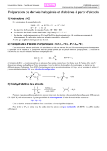 Synthèses de dérivés halogénés et d`alcènes