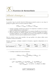 Exercices de thermochimie - Thierry Albertin
