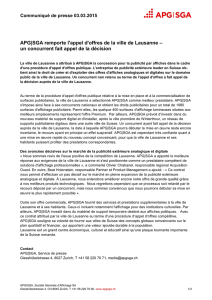 APG|SGA remporte l`appel d`offres de la ville de Lausanne – un