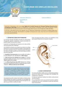 Fiche d`information Otoplastie pour oreilles décollées