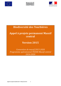 Biodiversité des Tourbières Appel à projets permanent Massif