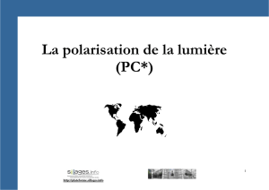 La polarisation de la lumière (PC*)