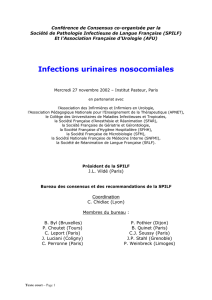 Infections Urinaires nosocomiales