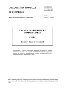 EXAMEN DES POLITIQUES COMMERCIALES CHILI Rapport du