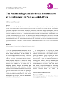 The Anthropology and the Social Construction of Development in