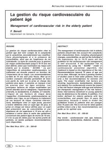 La gestion du risque cardiovasculaire du patient âgé