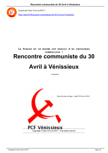 Rencontre communiste du 30 Avril à Vénissieux