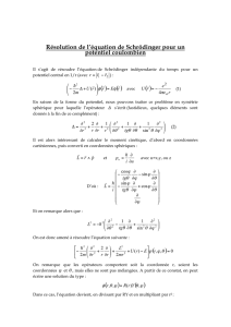 Résolution de l`équation de Schrödinger pour un potentiel