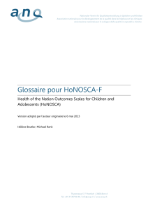 Glossaire pour HoNOSCA-F