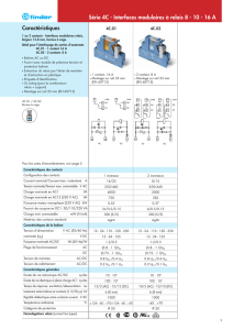 Caractéristiques Série 4C - Interfaces modulaires à relais 8 - 10