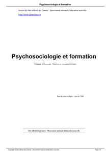 Psychosociologie et formation