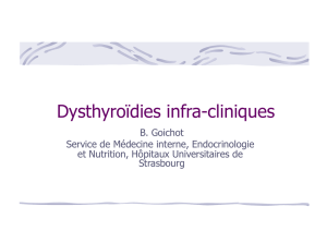 Dysthyroïdies infra