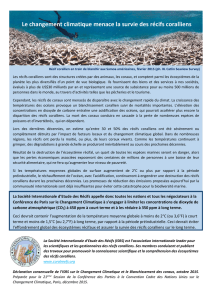 Déclaration consensuelle de l`ISRS - International Society for Reef