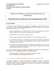 Entérobactéries productrices de carbapénèmases (EPC)