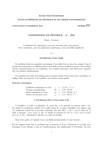 COMPOSITION DE PHYSIQUE – A – (XE) Oscillations d`une bulle