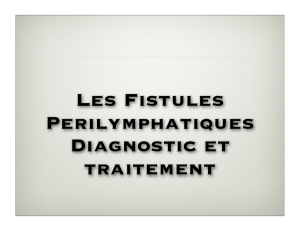 Les Fistules Périlymphatiques (Français)