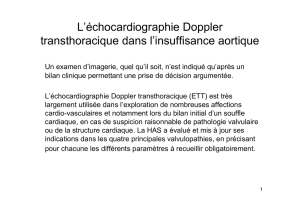 L`échocardiographie Doppler transthoracique dans l