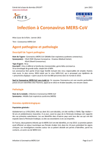 Infection à Coronavirus MERS-CoV