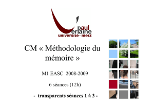 CM « Méthodologie du mémoire »