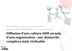 Diffusion d`une culture ERM au sein d`une organisation : une