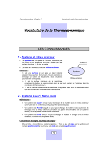 1.Vocabulaire de la thermodynamique
