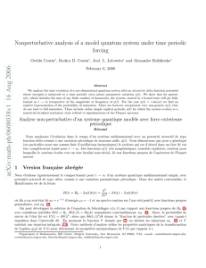 Nonperturbative analysis of a model quantum system under time
