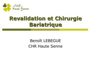 Revalidation et chirurgie bariatrique - B. Lebegue
