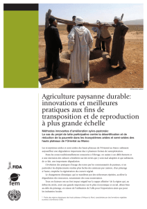 Agriculture paysanne durable: innovations et meilleures