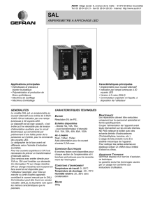 GEFRAN - Documentation : Ampéremètre à affichage LED