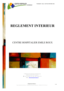 REGLEMENT INTERIEUR - Centre hospitalier Emile Roux