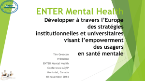 ENTER Mental Health - Développer à travers l`Europe des stratégies