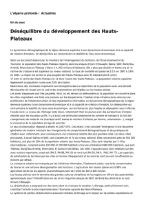 Déséquilibre du développement des Hauts-Plateaux: Toute