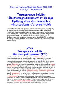 Transparence induite électromagnétiquement et blocage Rydberg