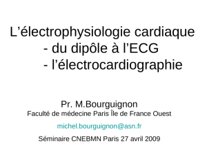 L`électrophysiologie cardiaque - du dipôle à l`ECG - l