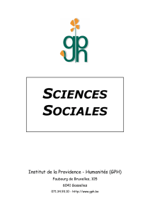 Livret sciences sociales - Gosselies Providence Humanités