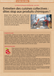Entretien des cuisines collectives : dites stop aux produits chimiques !