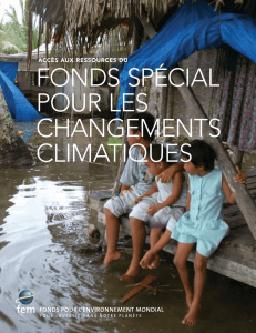 FONDS SPÉCIAL POUR LES CHANGEMENTS CLIMATIQUES