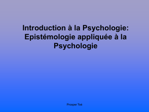 Introduction à la Psychologie: Epistémologie appliquée à la